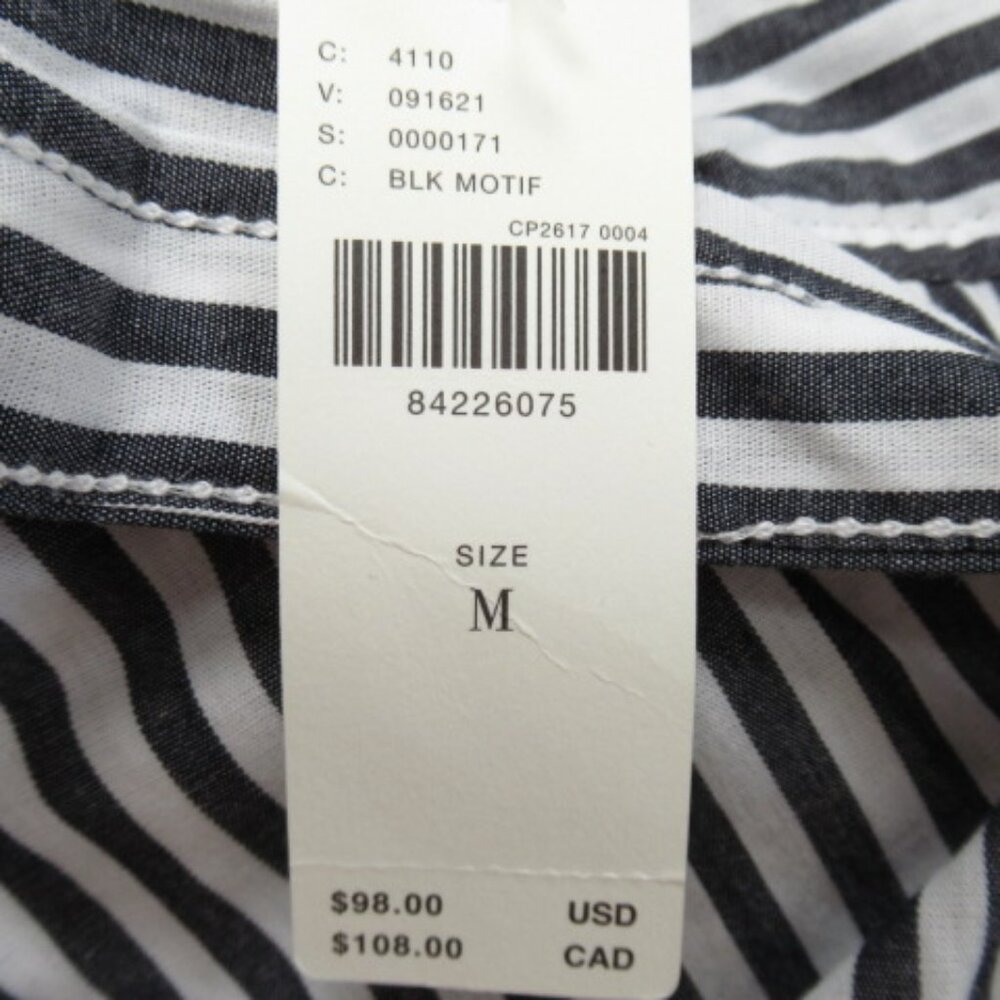 Anthropologie Maeve The Bennet Buttondown Shirt Anthracite Stripe 100% Cotton M - Picture 11 of 11